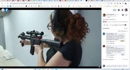 Carla Zambelli atira com AR-15, tira porte de arma e dispara: "Pra vocês que vivem me ameaçando de morte..."