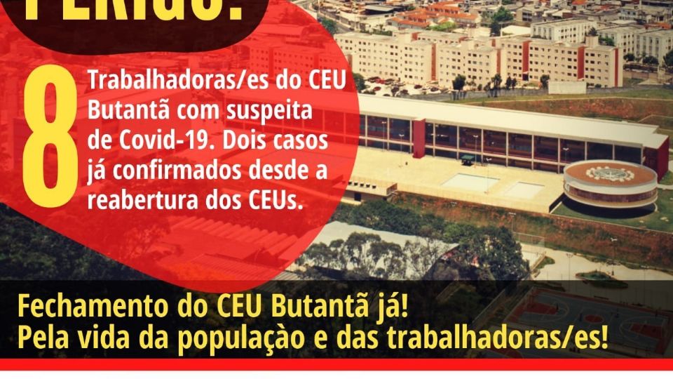 Campanha do Sindsep denuncia contágio de Covid-19 no CEU-Butantã