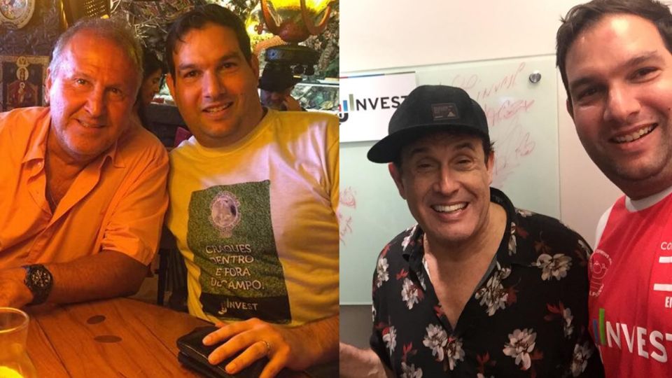 Jaime Jaimovick com Zico e Sérgio Mallandro (Montagem)
