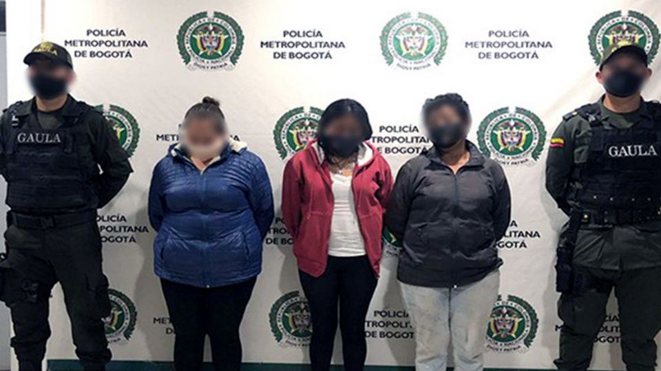 Três integrantes da quadrilha colombiana Las Eróticas (foto: Polícia de Bogotá)