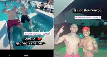 Jogador do Santos participa de festa com piscina antes de enfrentar o Boca pela Libertadores