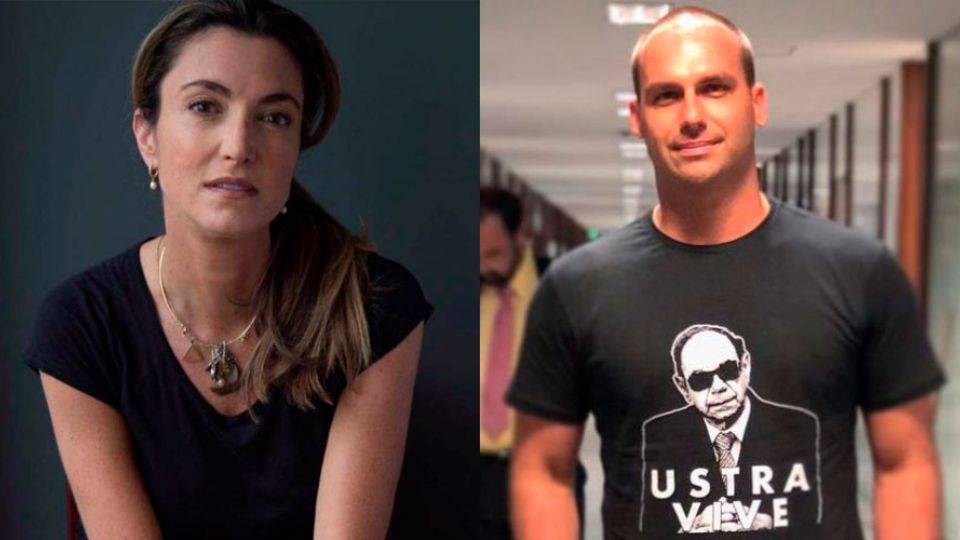 Patrícia Campos Mello e Eduardo Bolsonaro (Montagem)