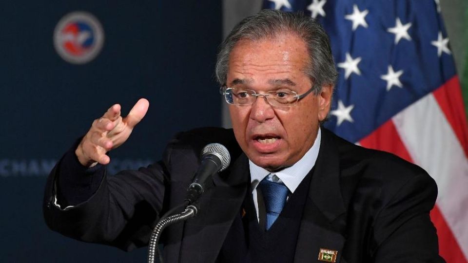 Paulo Guedes durante evento nos EUA (Arquivo)