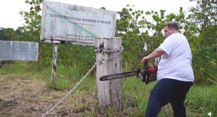 Vídeo: Deputado cita Bolsonaro ao serrar corrente em terra indígena em Roraima