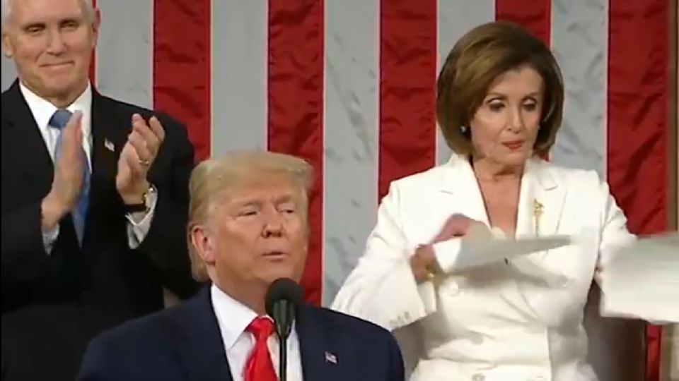 Mike Pence, Donald Trump e Nancy Pelosi: impasse na política dos EUA - Foto: Reprodução