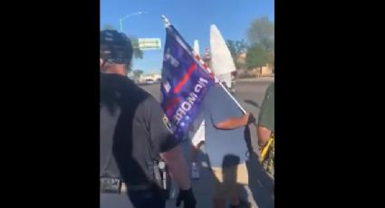 Vídeo: Homens com capuz da Ku Klux Klan e bandeira de Trump tentam provocar manifestantes antirracismo nos EUA