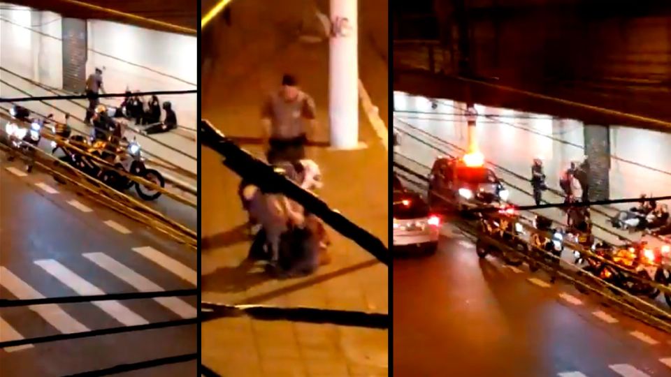 PMs agridem manifestantes após ato em São Paulo (Montagem)