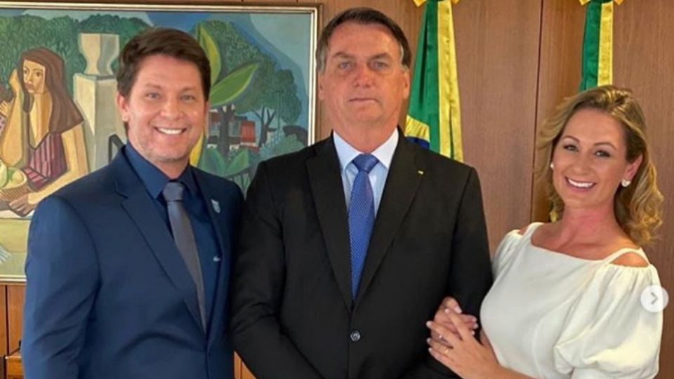 Mário Frias, Jair e Michele Bolsonaro/Reprodução