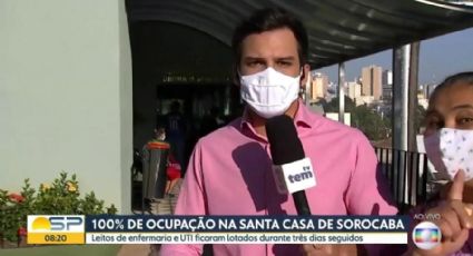 Mulher invade link da Globo em hospital de Sorocaba e diz que superlotação é "mentira"