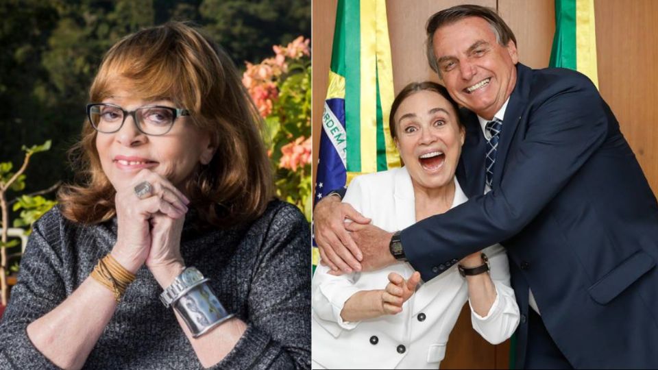 Glória Perez, Regina Duarte e Bolsonaro (Montagem)