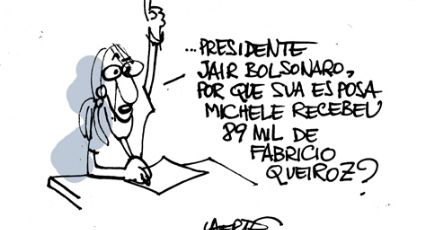 Laerte eterniza, em cartum, a pergunta que motivou ameaça de Bolsonaro a repórter