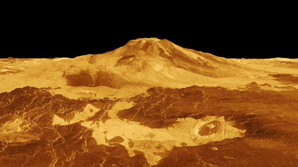 Perspectiva sobre imagem do solo de Vênus feita pela Nasa (Foto: Nasa)