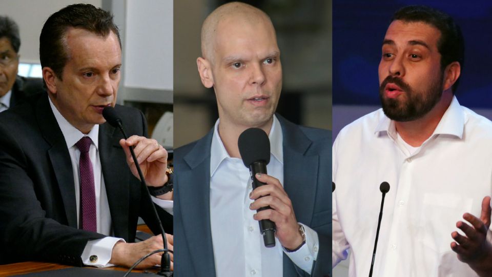 Russomanno, Bruno Covas e Guilherme Boulos (Montagem)