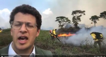 Ricardo Salles em vídeo diante de pequena fogueira: “muita garra para acabar com incêndios”