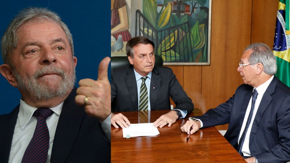 Lula, Bolsonaro e Paulo Guedes (Montagem)