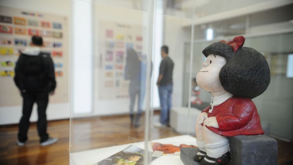 Exposição realizada na Biblioteca Parque do Rio de Janeiro em razão dos 51 anos de Mafalda | Tânia Rêgo/ Agência Brasil