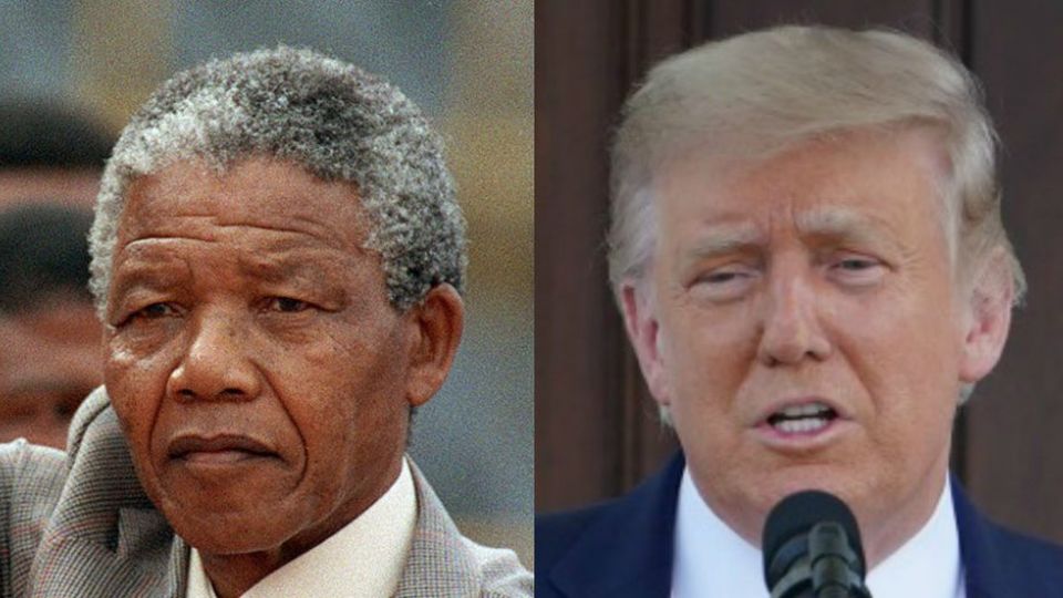 Nelson Mandela e Donald Trump (foto: reprodução)