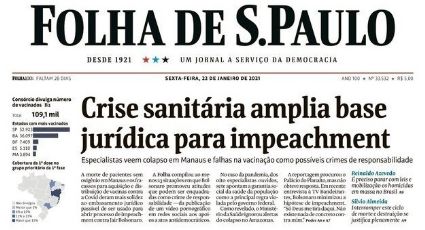 Folha volta a tentar sentar na janela da história ao estampar “impeachment” em manchete