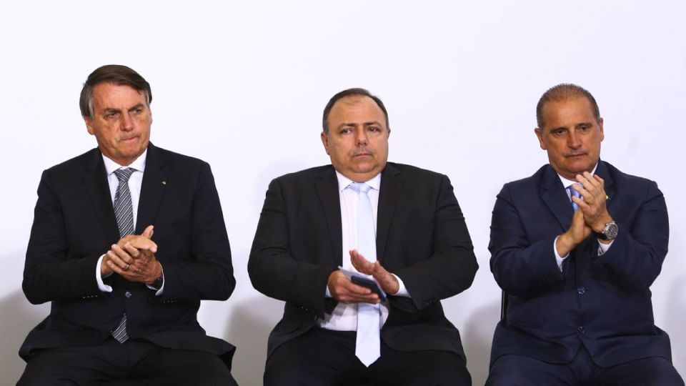 Jair Bolsonaro, Eduardo Pazuello e Onyx Lorenzoni | Foro: Marcelo Camargo/Agencia Brasil