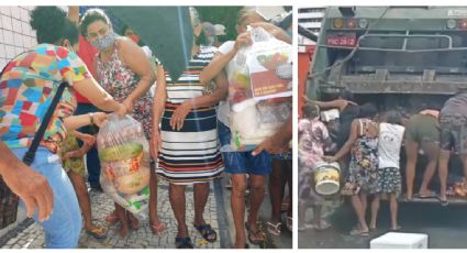 "Se não for do lixo, não tenho nada para comer", diz mulher após receber doação de alimentos do MST em Fortaleza