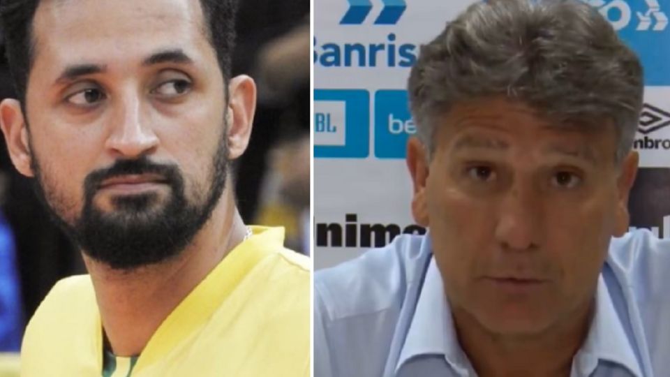 Jogador de vôlei Maurício Souza e treinador Renato Gaúcho. Foto: Reproduçãoo