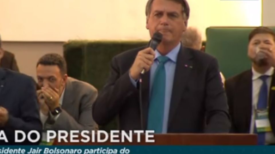 Bolsonaro discursa em evento evangélico (Reprodução/TV Brasil)