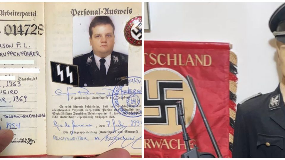 Material apreendido com neonazista no RJ (Divulgação/Polícia Civil)