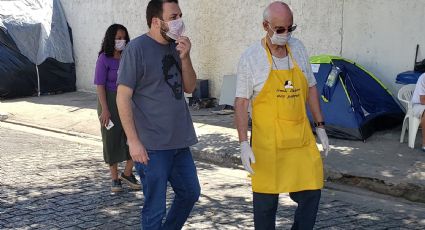 Padre Júlio Lancellotti e movimentos sociais puxam marcha contra a fome em SP