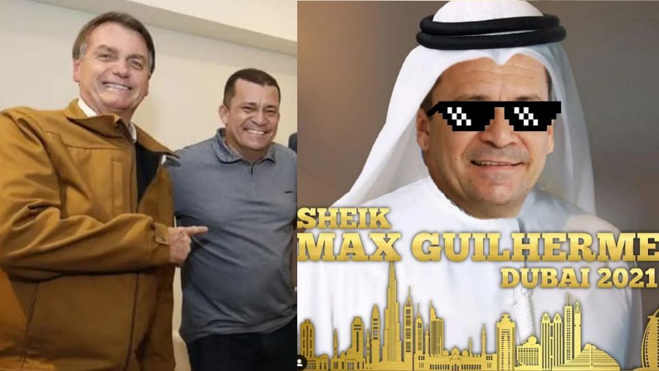Max Guilherme Machado, assessor de Bolsonaro, na viagem ao Oriente Médio (Montagem)
