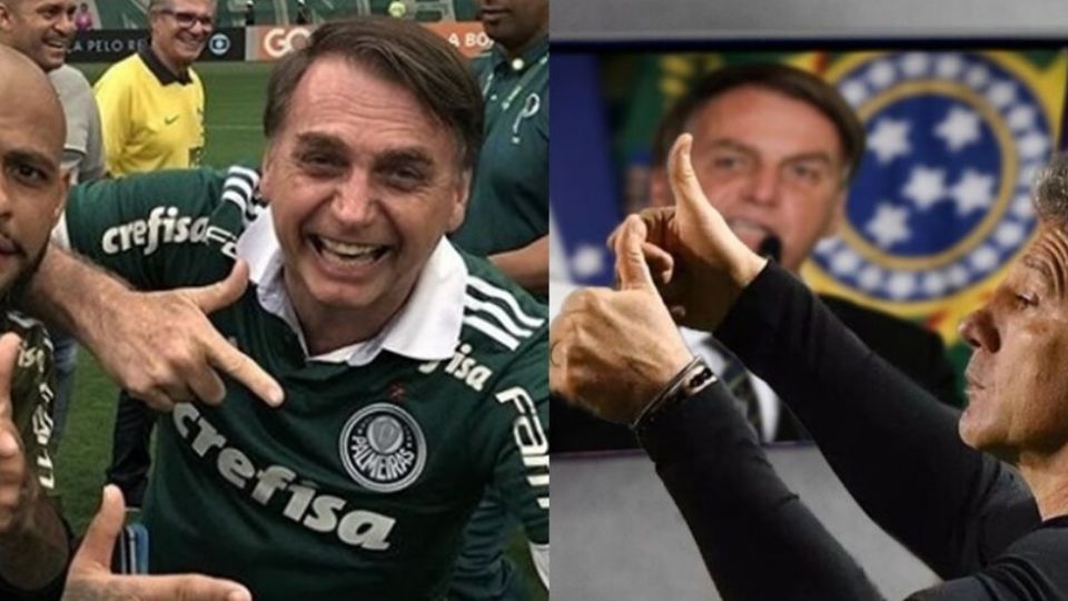 Felipe Melo, Bolsonaro e Renato Gaúcho. Foto: Montagem/Reprodução
