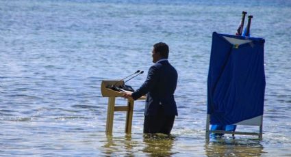 Aquecimento Global: Ministro de Tuvalu faz discurso para COP-26 dentro d’água