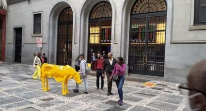 “Vacas Magras”, sobre a seca no Nordeste, é instalada no mesmo lugar do “Touro de Ouro”