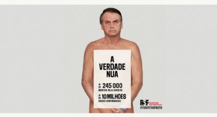 "A verdade nua": Repórteres Sem Fronteiras coloca imagem de Bolsonaro nu em ação contra fake news