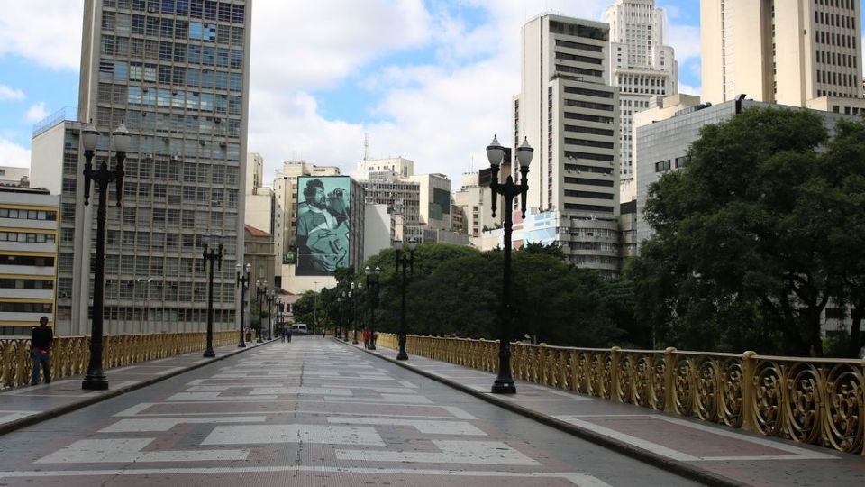 Viaduto Santa Ifigênia durante a quarentena. Foto: Rovena Rosa/Agência Brasil