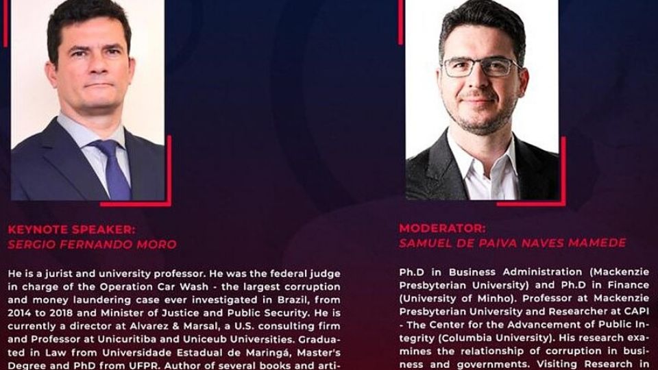 Sergio Moro em divulgação de live com professor Samuel Mamede (Reprodução)