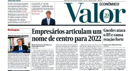 Mais do mesmo: Valor, da Globo, ouve elite empresarial e banqueiros por "terceira via" para 2022