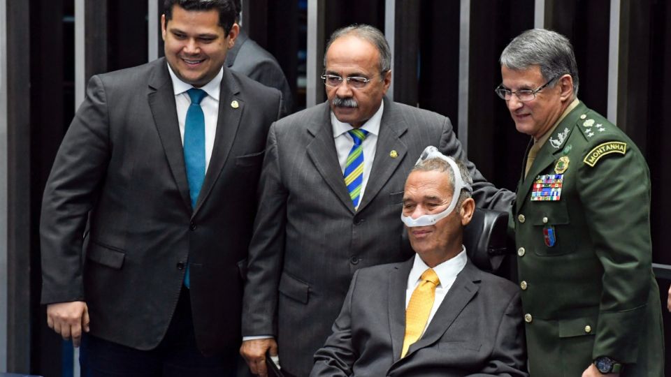 Davi Alcolumbre, Chico Rodrigues e os generais Eduardo Villas Bôas e Edson Pujol (Reprodução/Twitter)