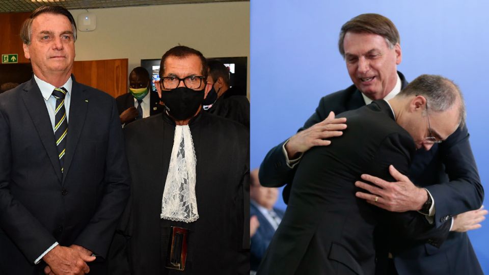 Bolsonaro com Humberto Martins e André Mendonça (Montagem)