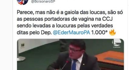 Eduardo Bolsonaro diz que deputadas de esquerda parecem "gaiola das loucas" ao endossar ataque machista de Éder Mauro