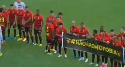 Em campo, jogadores do Sport se manifestam contra a LGBTfobia a Gil do Vigor; veja vídeo