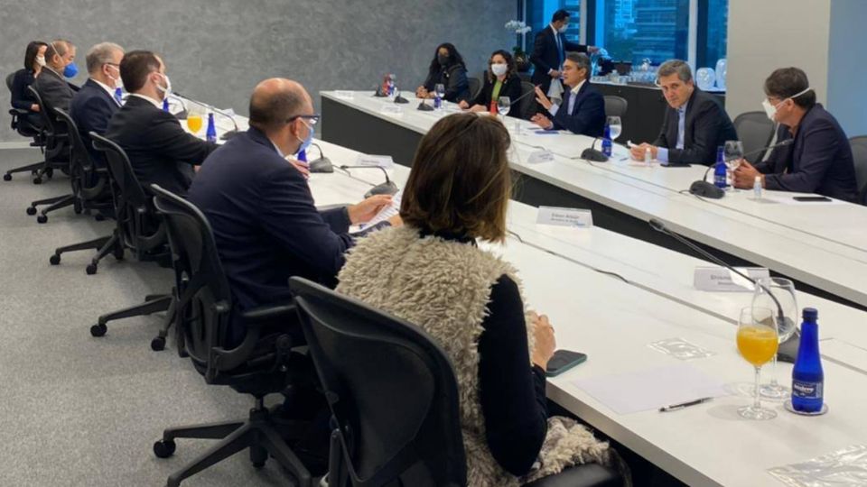 Marcelo Queiroga em reunião com banqueiros (Reprodução/Twitter)