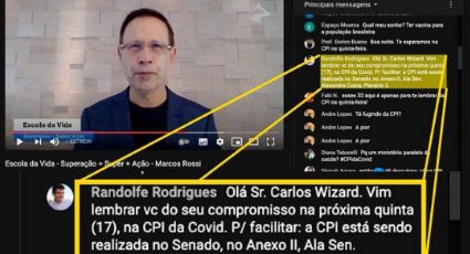 Randolfe entra na live do empresário Carlos Wizard para lembrá-lo da convocação à CPI