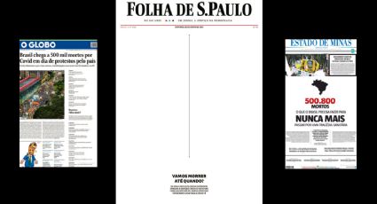 Com 500 mil óbitos por Covid, Folha faz capa em branco: "Vamos morrer até quando?"