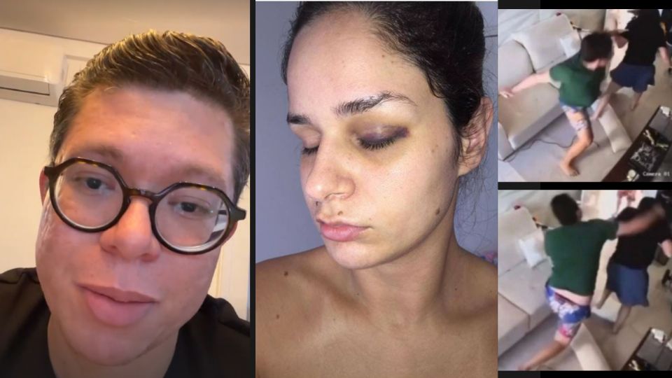 DJ Ivis, Pamella Hollanda e cenas do espancamento (Montagem)