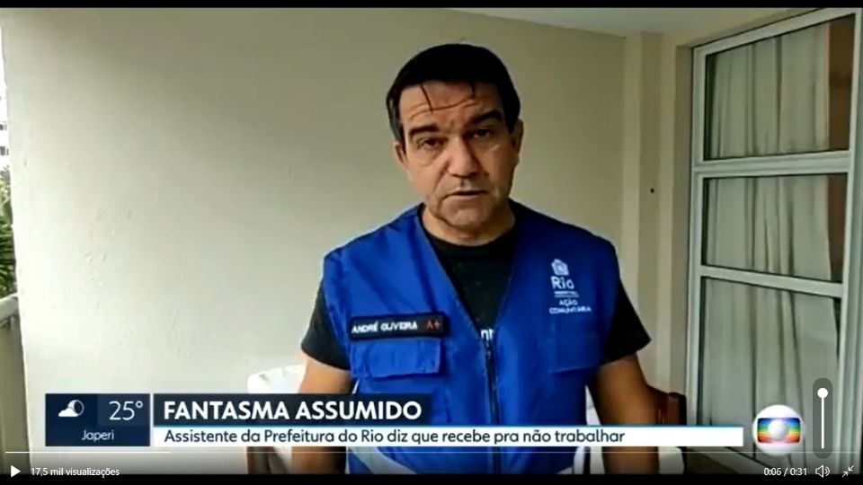 André, o fantasma assumido. Foto: Reprodução TV Globo