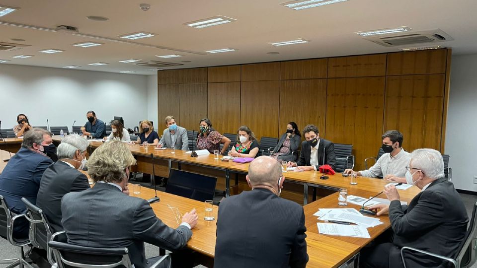 Reunião de deputados brasileiros com a Internacional Progressista (Divulgação)