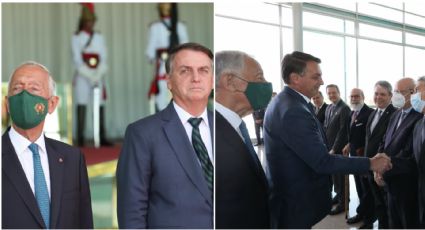 Bolsonaro se recusa a colocar máscara para receber presidente de Portugal, que usava proteção