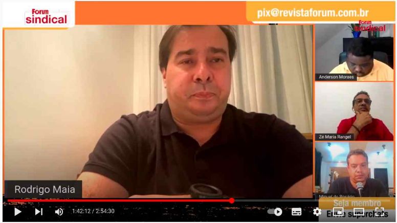 Em entrevista exclusiva a Forum, Rodrigo Maia diz que "Bolsonaro e Moro" estão no campo do autoritarismo