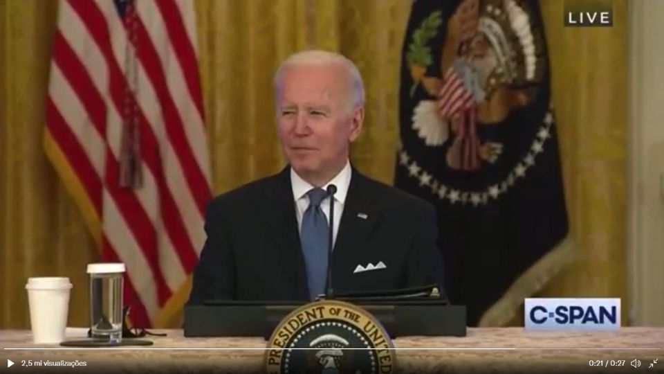 Biden durante coletiva. Foto: Reprodução de Vídeo