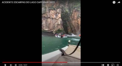 Imagens fortes: rocha desaba sobre barcos de turistas em Capitólio; vídeo